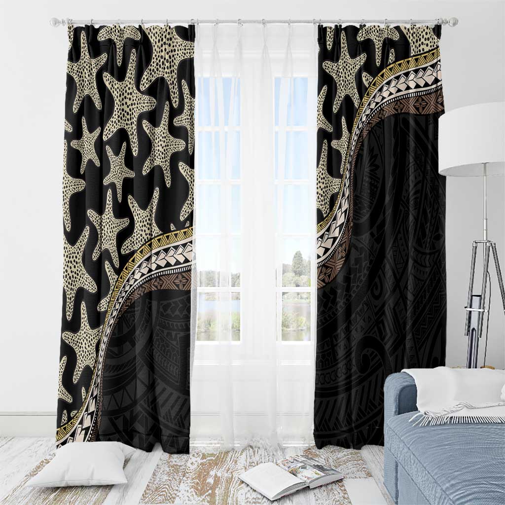 Beige Polynesian Starfish Unique Pattern Window Curtain LT01 - Polynesian Pride