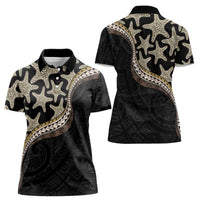 Beige Polynesian Starfish Unique Pattern Women Polo Shirt LT01 - Polynesian Pride