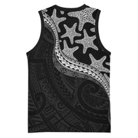 Monotone Polynesian Starfish Unique Pattern Basketball Jersey LT01 - Polynesian Pride