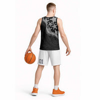 Monotone Polynesian Starfish Unique Pattern Basketball Jersey LT01 - Polynesian Pride