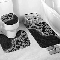 Monotone Polynesian Starfish Unique Pattern Bathroom Set LT01 Mat Set Only (3 pcs) One Size Black - Polynesian Pride