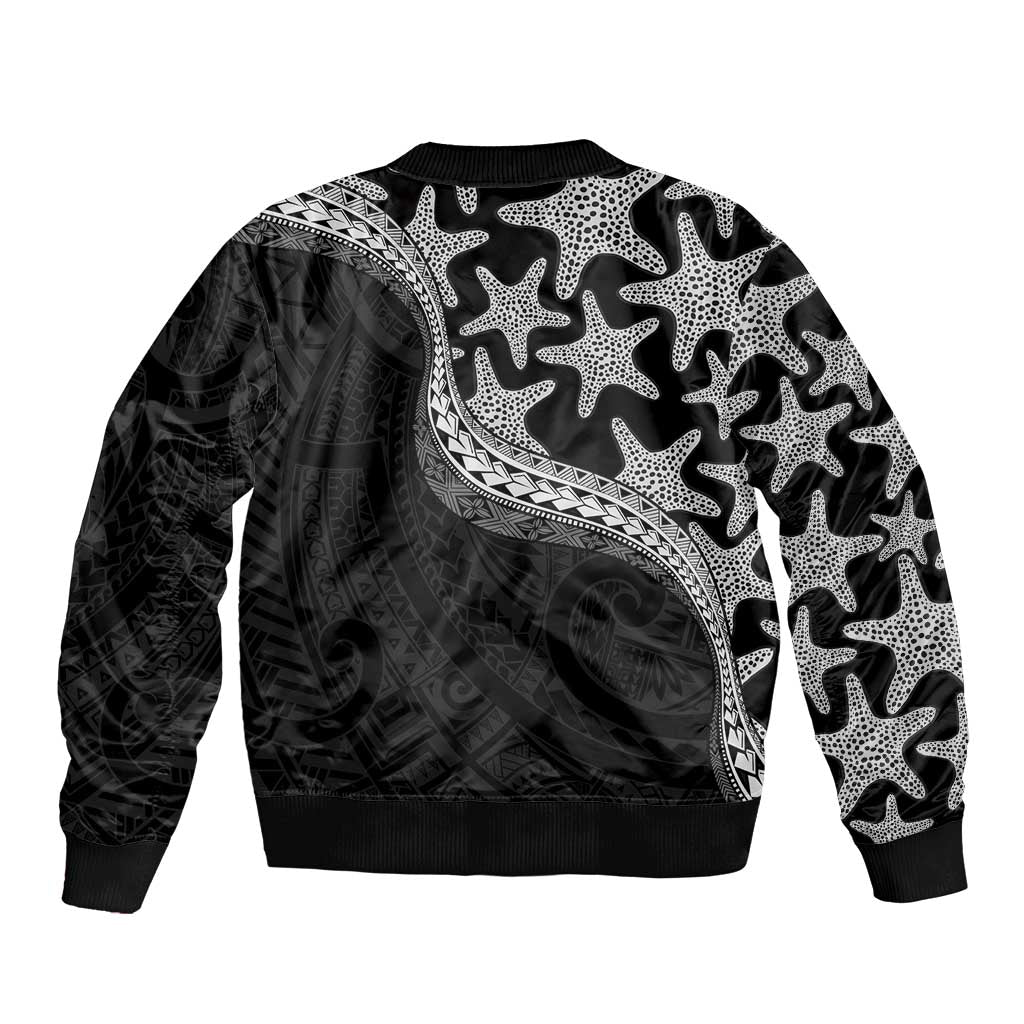 Monotone Polynesian Starfish Unique Pattern Bomber Jacket LT01 - Polynesian Pride