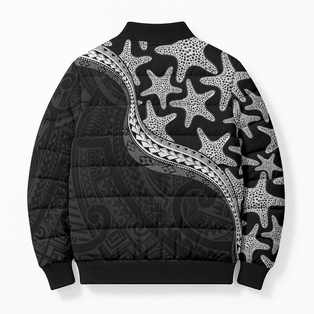 Monotone Polynesian Starfish Unique Pattern Bomber Puffer Jacket LT01 - Polynesian Pride