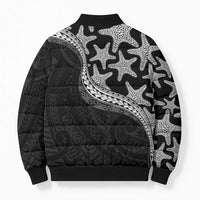Monotone Polynesian Starfish Unique Pattern Bomber Puffer Jacket LT01 - Polynesian Pride
