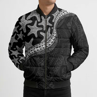 Monotone Polynesian Starfish Unique Pattern Bomber Puffer Jacket LT01 - Polynesian Pride