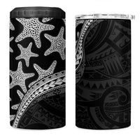 Monotone Polynesian Starfish Unique Pattern 4 in 1 Can Cooler Tumbler LT01 One Size: 16 oz Black - Polynesian Pride