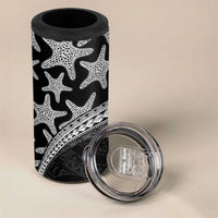 Monotone Polynesian Starfish Unique Pattern 4 in 1 Can Cooler Tumbler LT01 - Polynesian Pride
