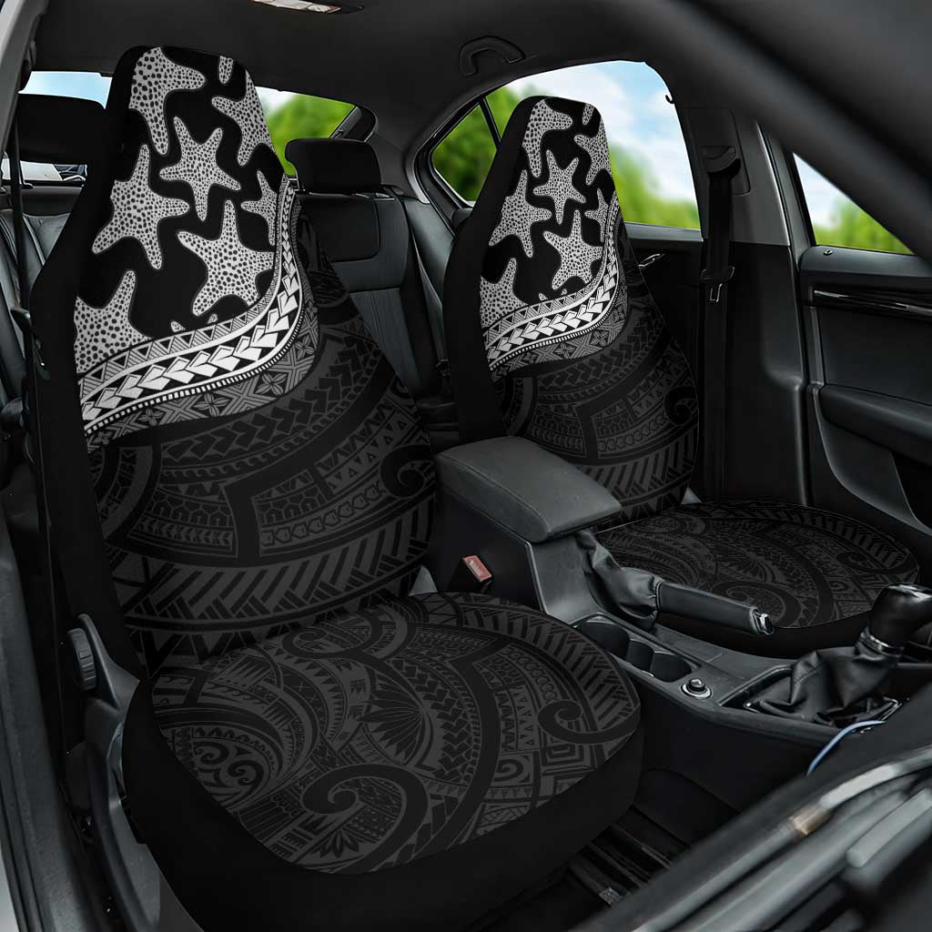 Monotone Polynesian Starfish Unique Pattern Car Seat Cover LT01 One Size Black - Polynesian Pride