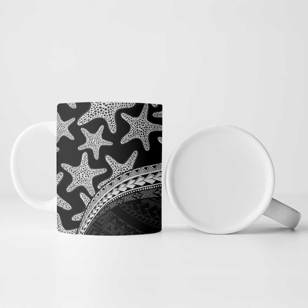 Monotone Polynesian Starfish Unique Pattern Ceramic Mug LT01 - Polynesian Pride
