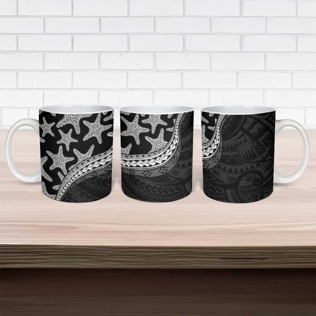 Monotone Polynesian Starfish Unique Pattern Ceramic Mug LT01 - Polynesian Pride