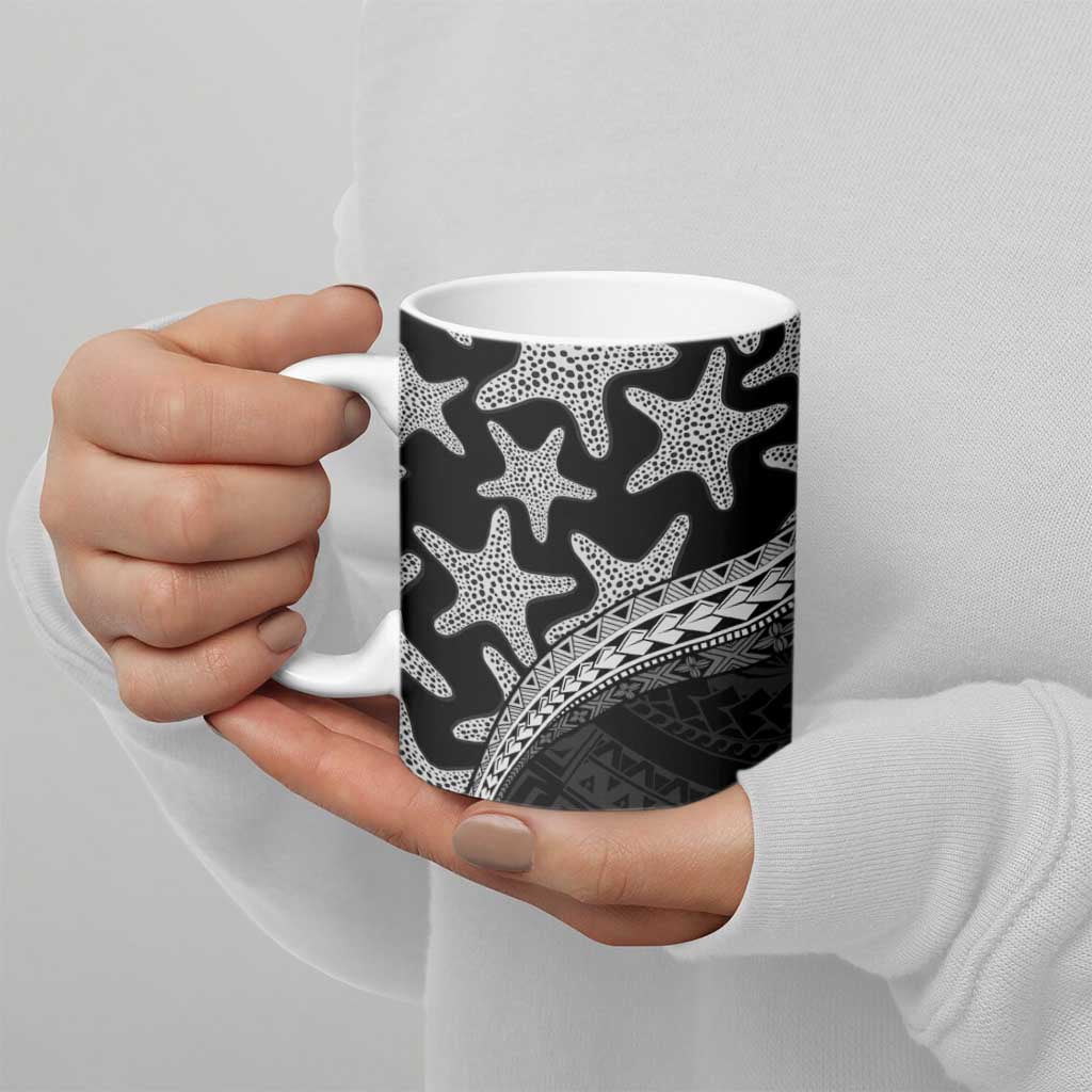 Monotone Polynesian Starfish Unique Pattern Ceramic Mug LT01 - Polynesian Pride