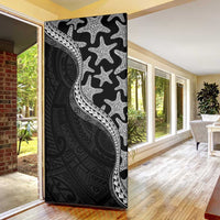 Monotone Polynesian Starfish Unique Pattern Door Cover