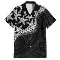 Monotone Polynesian Starfish Unique Pattern Hawaiian Shirt LT01 Black - Polynesian Pride