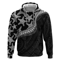 Monotone Polynesian Starfish Unique Pattern Hoodie LT01 Pullover Hoodie Black - Polynesian Pride