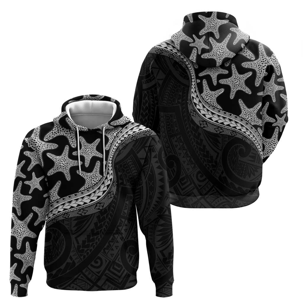Monotone Polynesian Starfish Unique Pattern Hoodie LT01 - Polynesian Pride