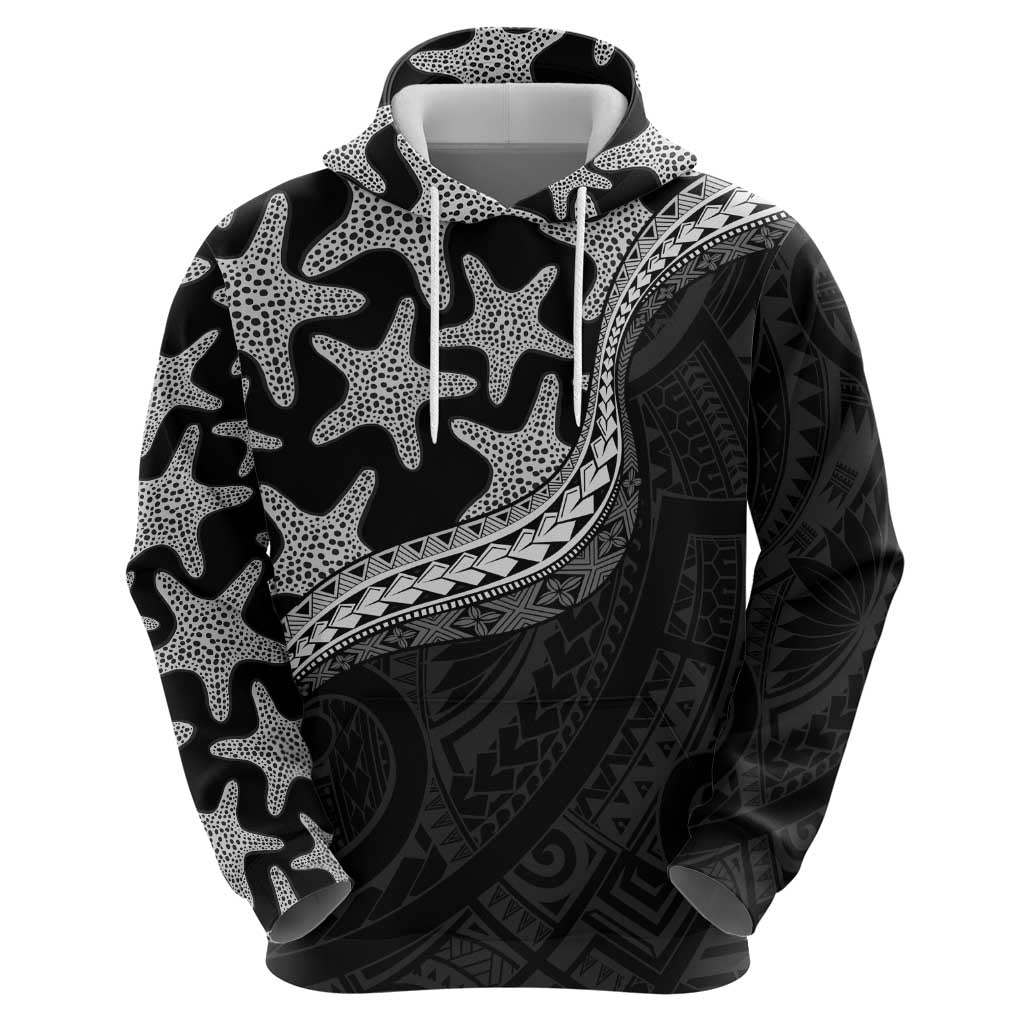 Monotone Polynesian Starfish Unique Pattern Hoodie LT01 - Polynesian Pride