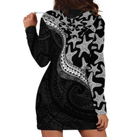 Monotone Polynesian Starfish Unique Pattern Hoodie Dress LT01 - Polynesian Pride