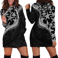 Monotone Polynesian Starfish Unique Pattern Hoodie Dress LT01 - Polynesian Pride