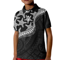 Monotone Polynesian Starfish Unique Pattern Kid Polo Shirt LT01 Kid Black - Polynesian Pride