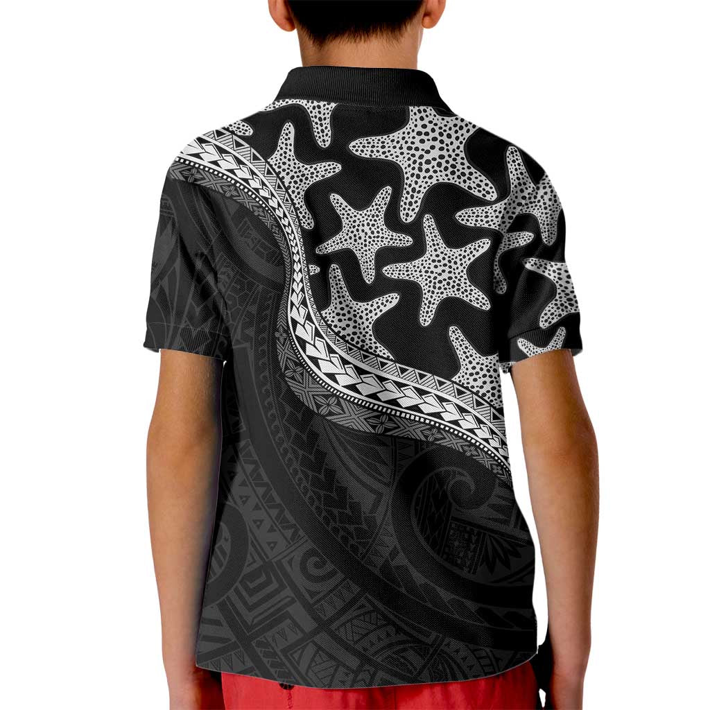 Monotone Polynesian Starfish Unique Pattern Kid Polo Shirt LT01 - Polynesian Pride