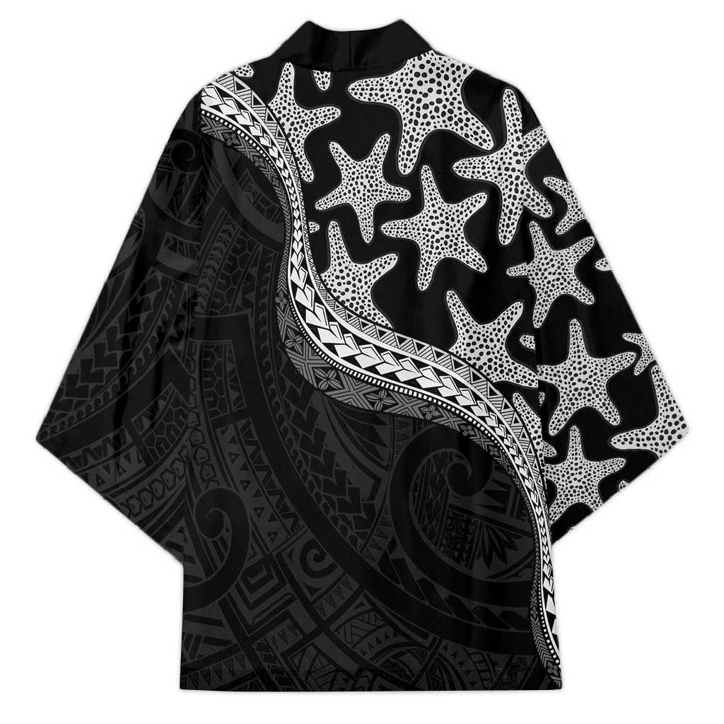 Monotone Polynesian Starfish Unique Pattern Kimono LT01 - Polynesian Pride