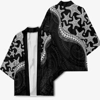 Monotone Polynesian Starfish Unique Pattern Kimono LT01 - Polynesian Pride