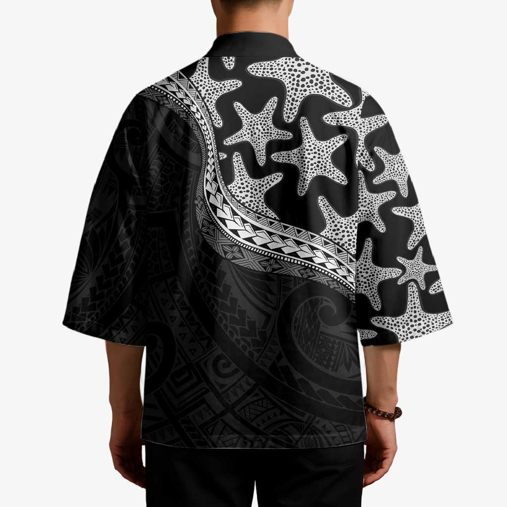 Monotone Polynesian Starfish Unique Pattern Kimono LT01 - Polynesian Pride