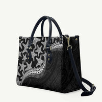 Monotone Polynesian Starfish Unique Pattern Leather Bag LT01 Black - Polynesian Pride