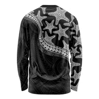 Monotone Polynesian Starfish Unique Pattern Long Sleeve Shirt LT01 - Polynesian Pride