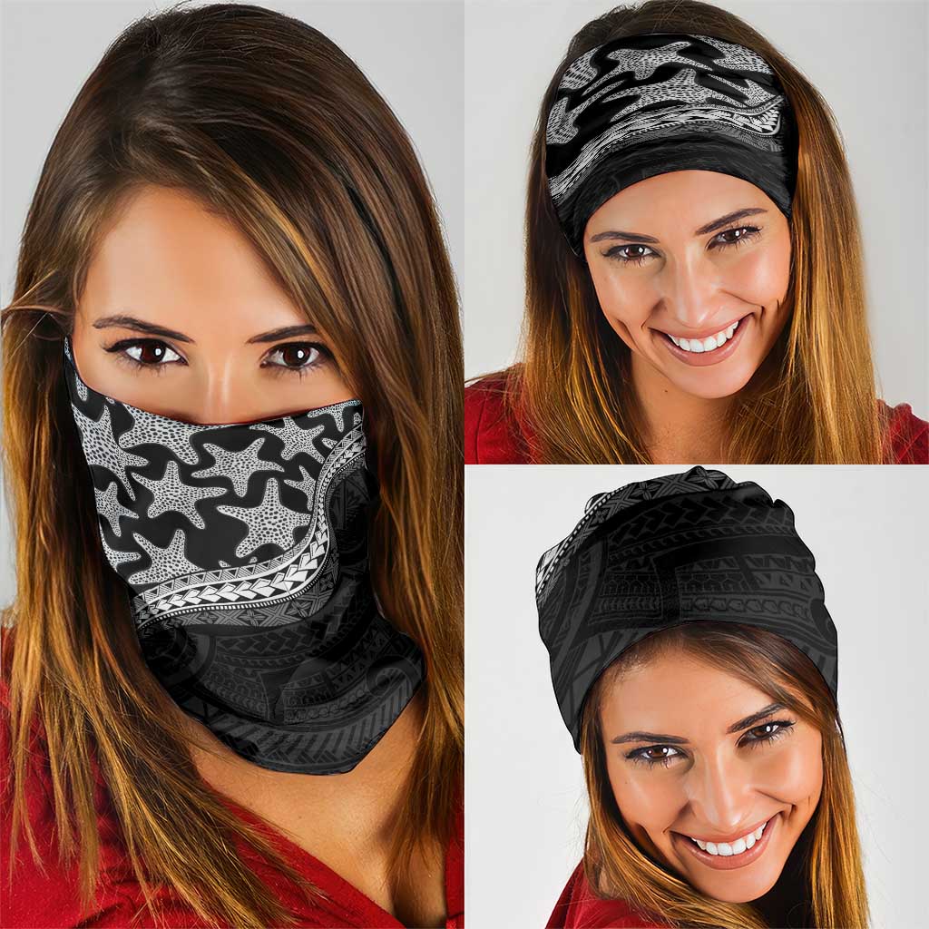 Monotone Polynesian Starfish Unique Pattern Neck Gaiter LT01 - Polynesian Pride