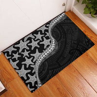 Monotone Polynesian Starfish Unique Pattern Rubber Doormat