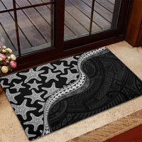 Monotone Polynesian Starfish Unique Pattern Rubber Doormat