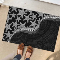 Monotone Polynesian Starfish Unique Pattern Rubber Doormat