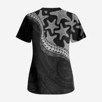 Monotone Polynesian Starfish Unique Pattern Scrub Top LT01 - Polynesian Pride