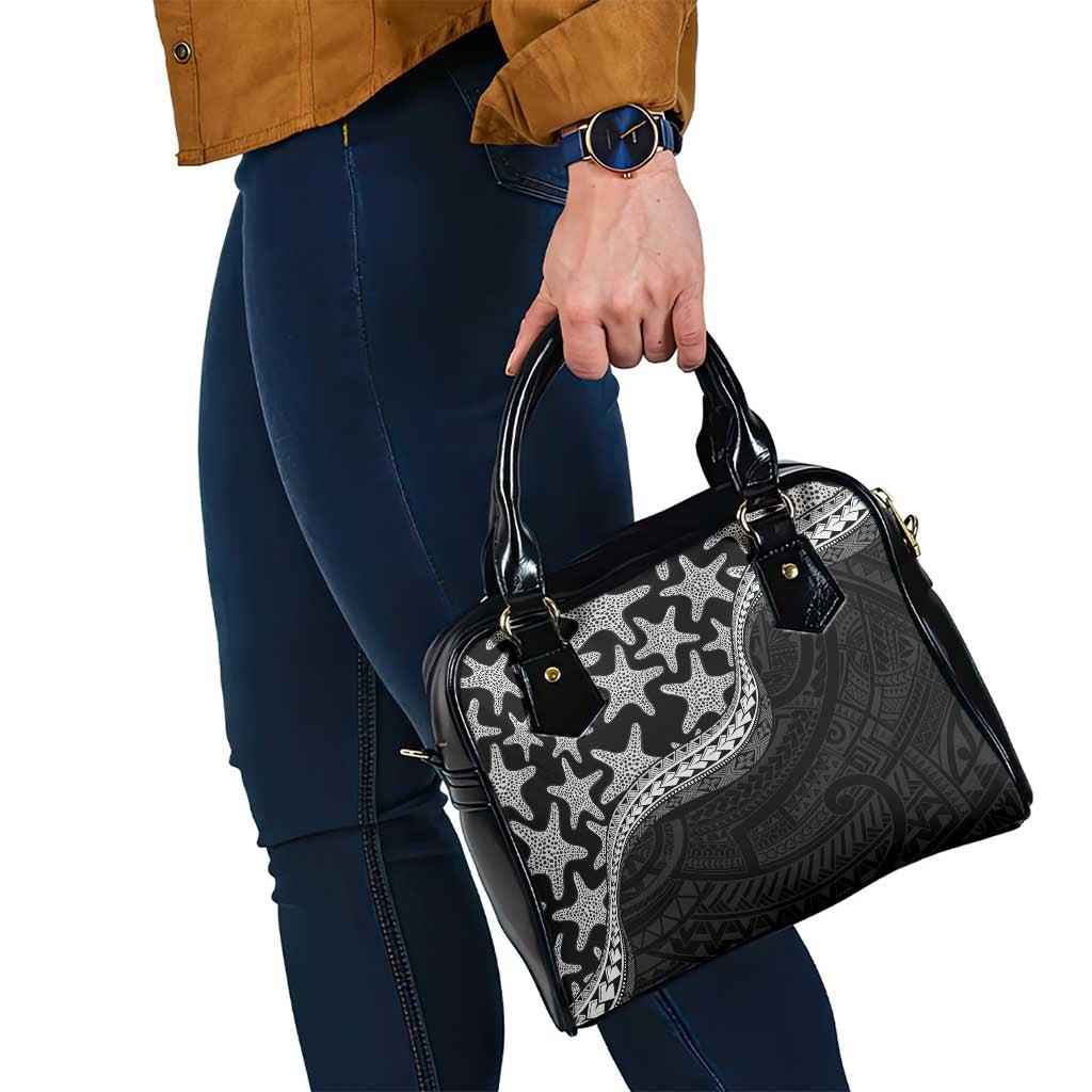 Monotone Polynesian Starfish Unique Pattern Shoulder Handbag LT01 - Polynesian Pride