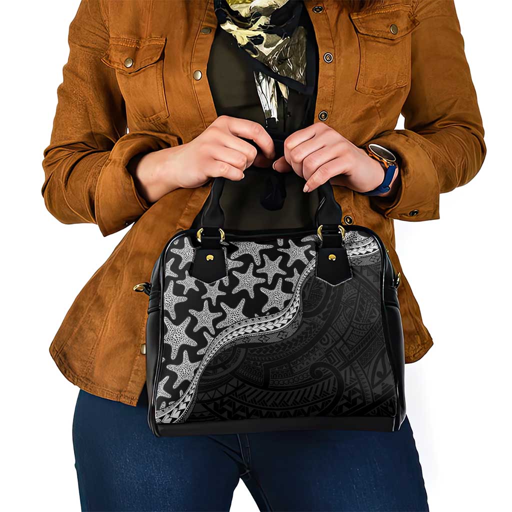 Monotone Polynesian Starfish Unique Pattern Shoulder Handbag LT01 - Polynesian Pride