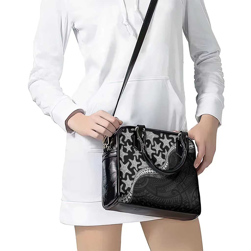 Monotone Polynesian Starfish Unique Pattern Shoulder Handbag LT01 - Polynesian Pride