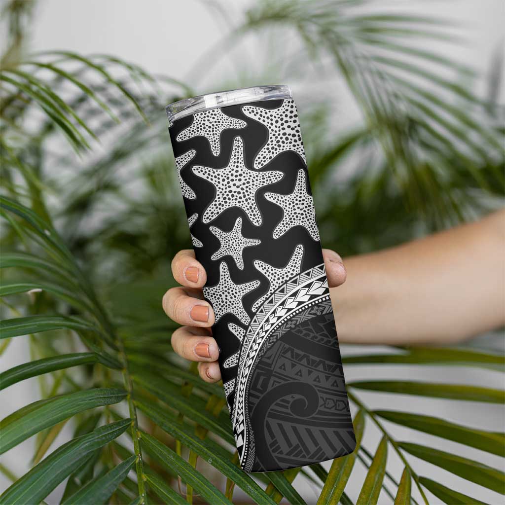 Monotone Polynesian Starfish Unique Pattern Skinny Tumbler LT01 - Polynesian Pride
