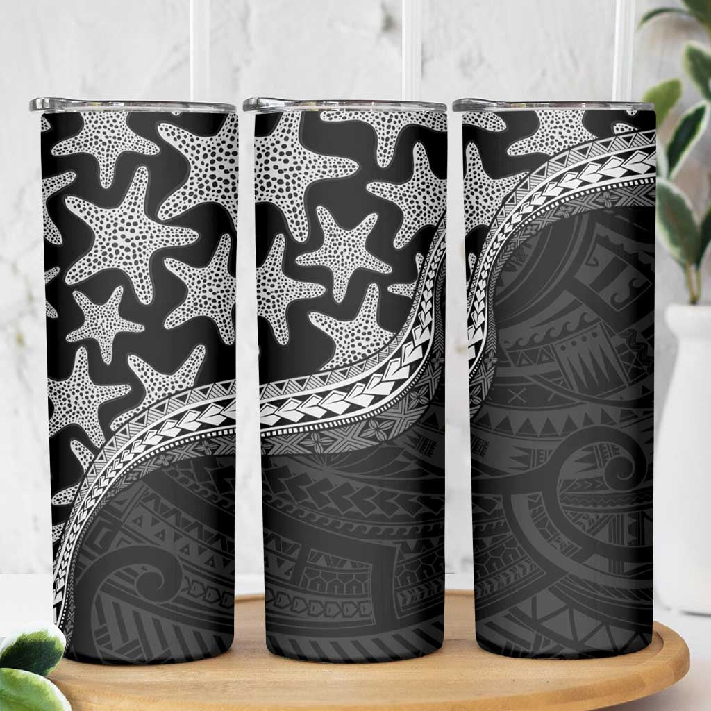 Monotone Polynesian Starfish Unique Pattern Skinny Tumbler LT01 - Polynesian Pride