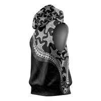 Monotone Polynesian Starfish Unique Pattern Sleeveless Hoodie LT01 - Polynesian Pride