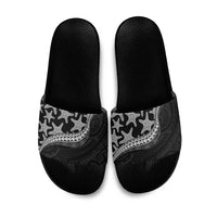 Monotone Polynesian Starfish Unique Pattern Slide Sandals LT01 Black - Polynesian Pride