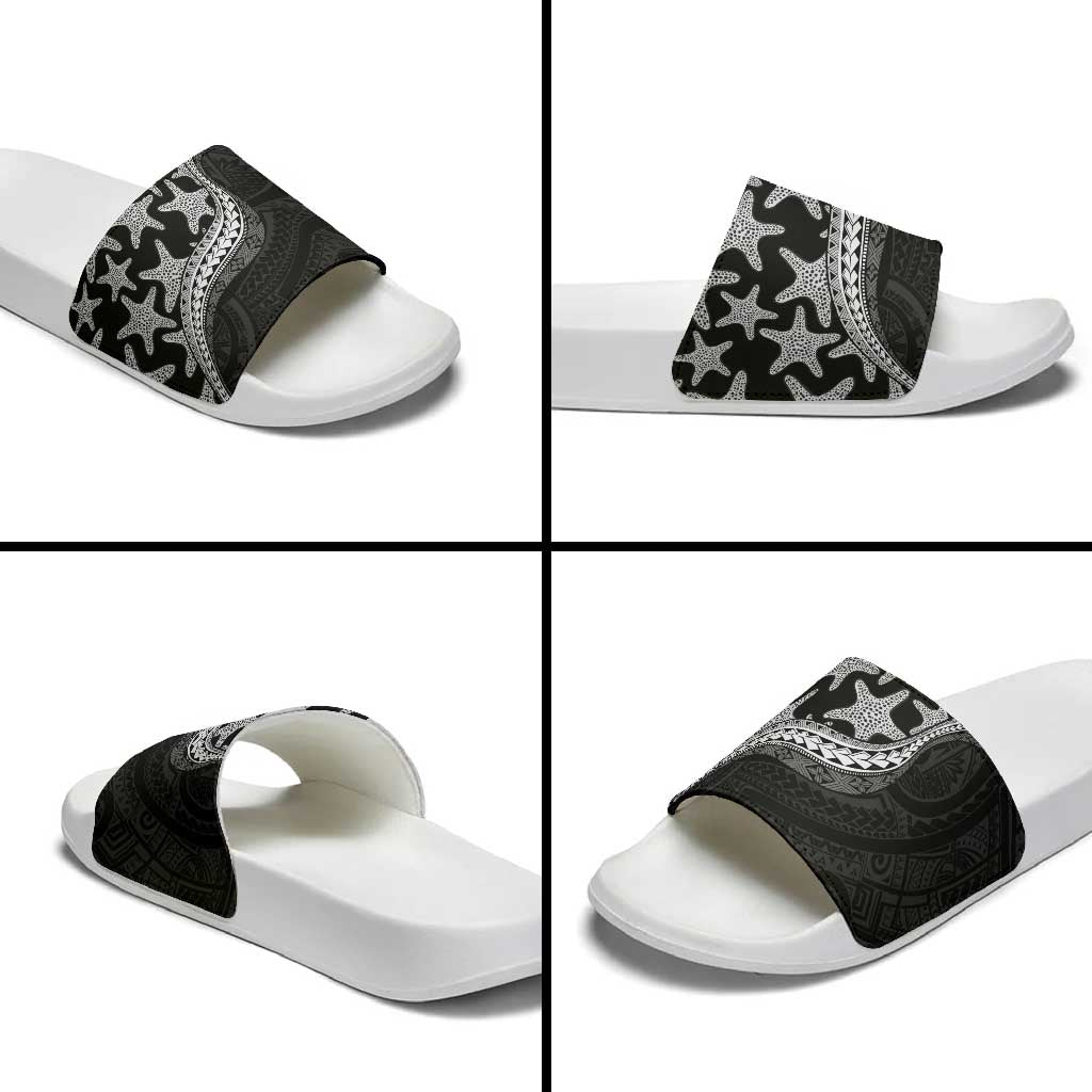 Monotone Polynesian Starfish Unique Pattern Slide Sandals LT01 - Polynesian Pride