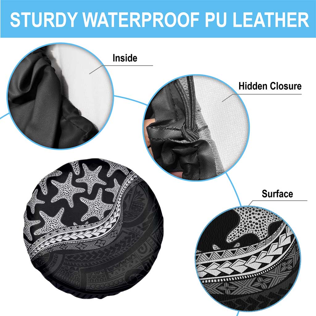 Monotone Polynesian Starfish Unique Pattern Spare Tire Cover LT01 - Polynesian Pride