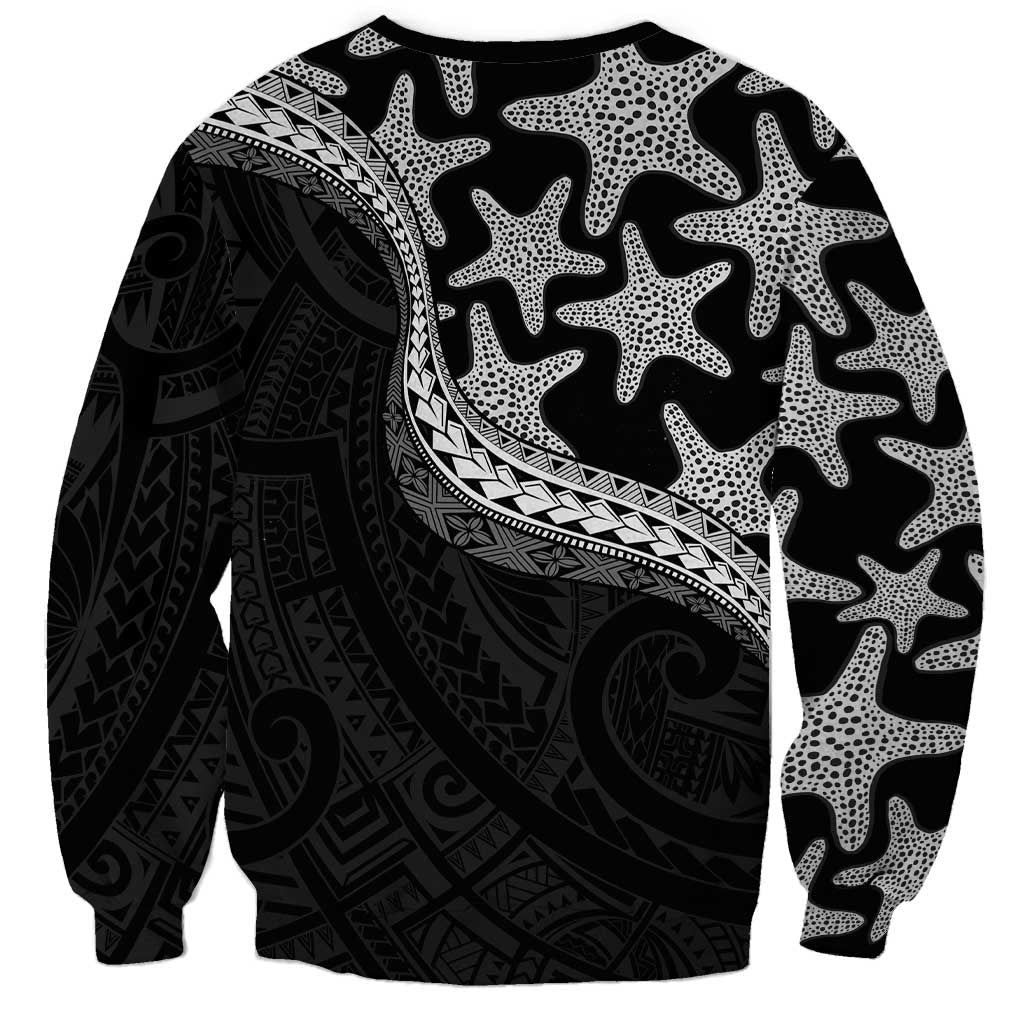 Monotone Polynesian Starfish Unique Pattern Sweatshirt LT01 - Polynesian Pride