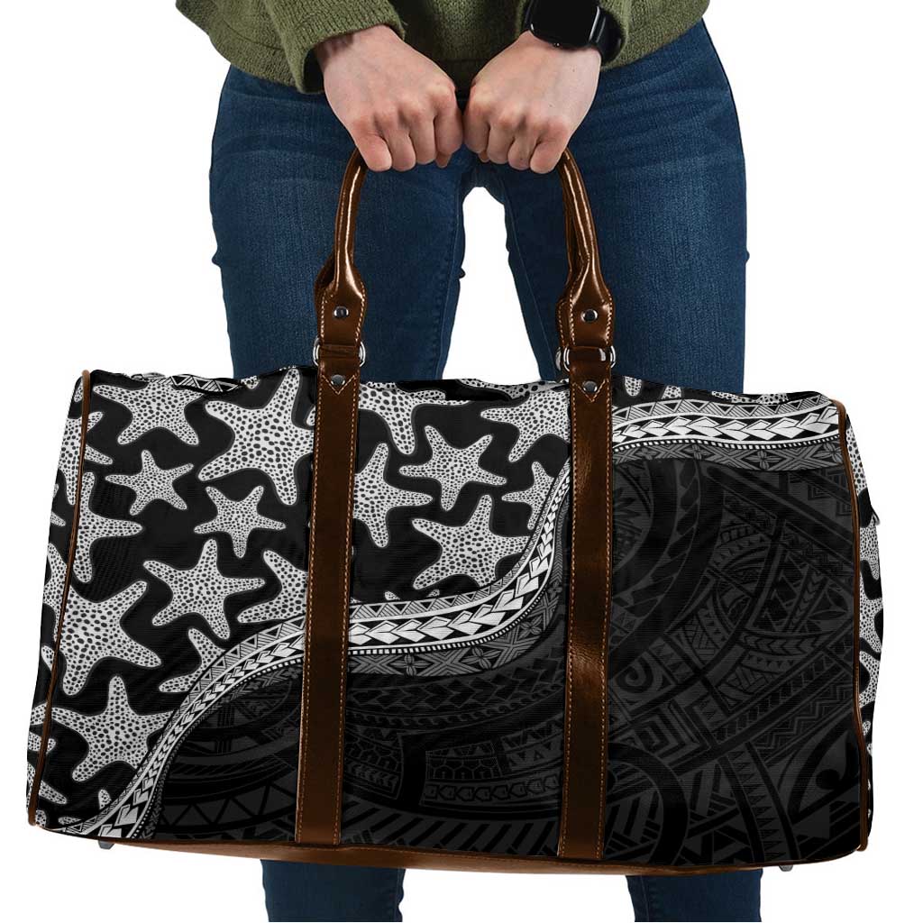 Monotone Polynesian Starfish Unique Pattern Travel Bag LT01 Black - Polynesian Pride
