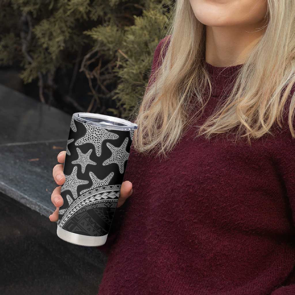 Monotone Polynesian Starfish Unique Pattern Tumbler Cup LT01 - Polynesian Pride