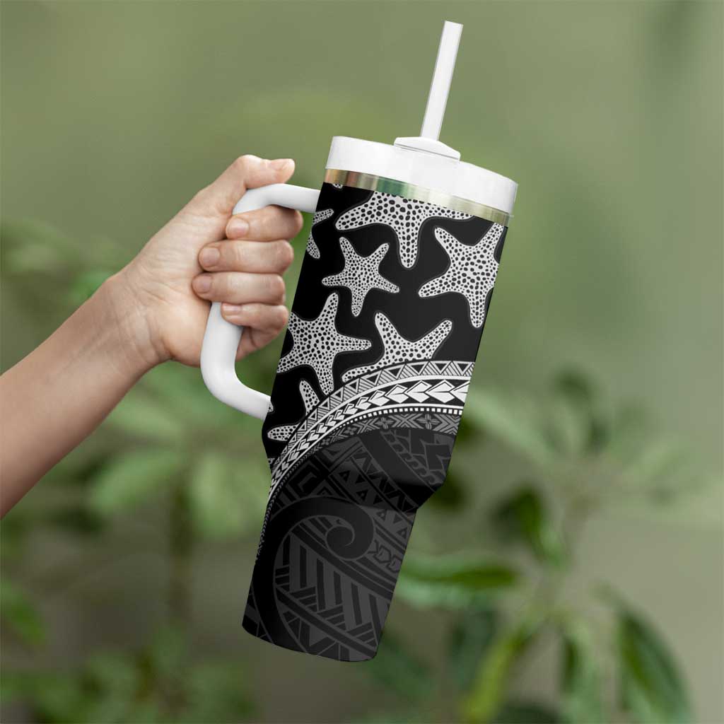 Monotone Polynesian Starfish Unique Pattern Tumbler With Handle LT01 - Polynesian Pride
