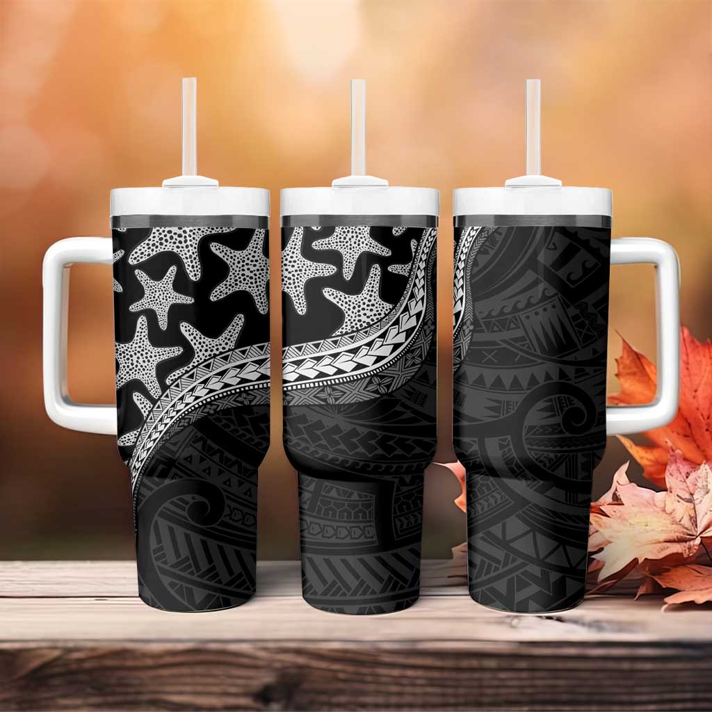 Monotone Polynesian Starfish Unique Pattern Tumbler With Handle LT01 - Polynesian Pride