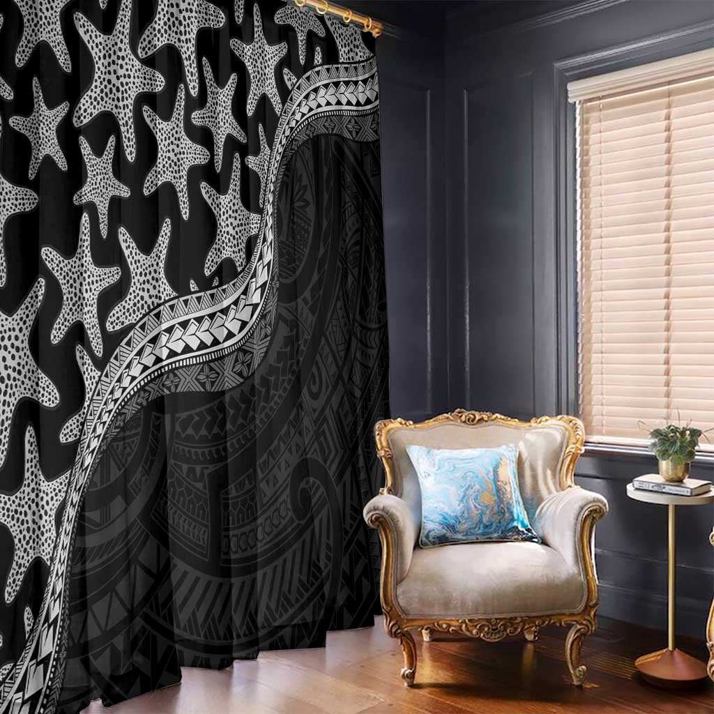Monotone Polynesian Starfish Unique Pattern Window Curtain LT01 - Polynesian Pride