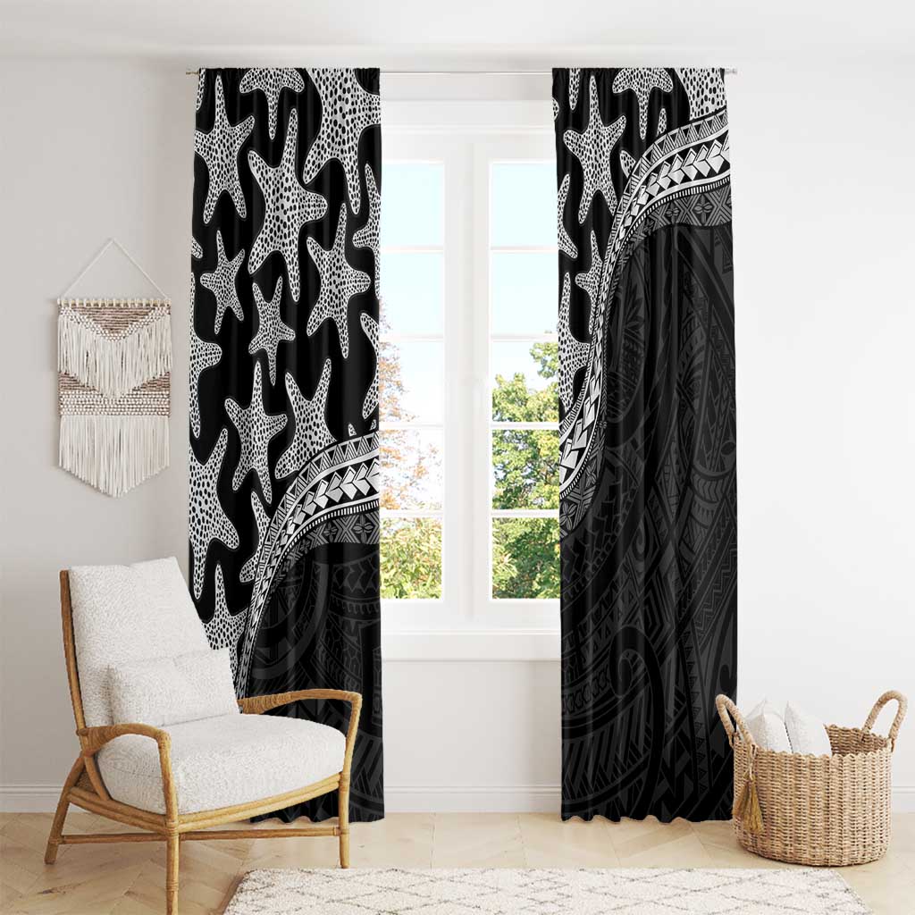Monotone Polynesian Starfish Unique Pattern Window Curtain LT01 - Polynesian Pride